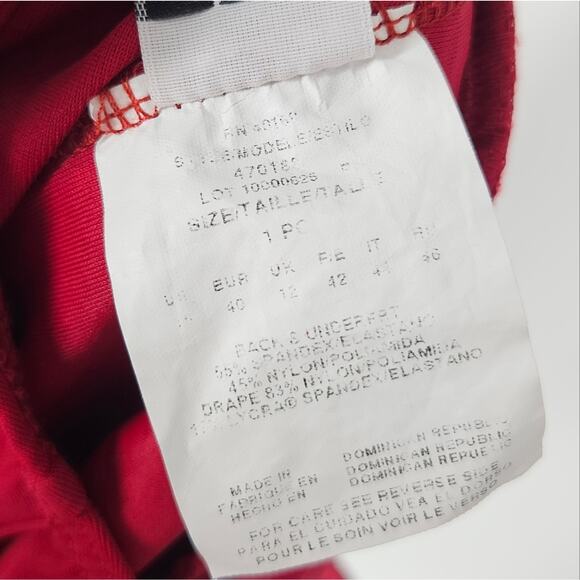 Miraclesuit Red Gathered V Neck One Piece Swimsuit 10 - Picture 10 of 12